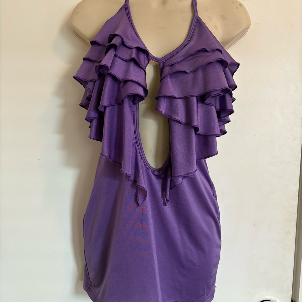Dolls Kill Purple Ruffle Mini Dress